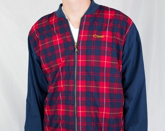 Vintage 90s Catalina Full-Zip Slim Cut Plaid Bomber Jacket