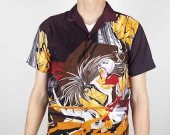 Gintama Print Button Down Short Sleeve Shirt, Hawaiian Shirt Mens Floral  Hawaiian Shirts - Listentee