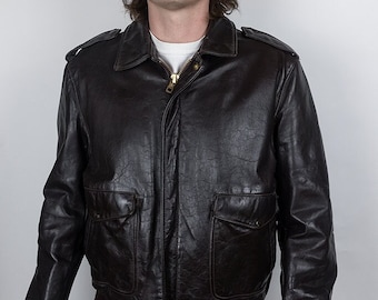 Leather Jacket A2 by Schott Made of Heavy Leather in Classic