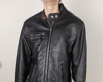 Vintage 90s Black Gap Leather Jacket - Etsy