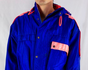 Vintage 80s Nils Gore-Tex Shiny Purple and Pink Ski Jacket Parka Size L Made in USA