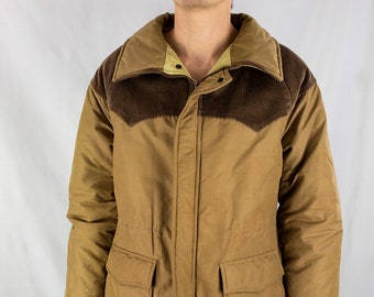 Vintage 70s Campus Western Corduroy Yoke Winter Jacket Size 40 Medium