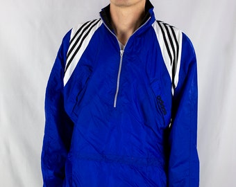 Vintage 90s Adidas Half-Zip Windbreaker Track Jacket Size M