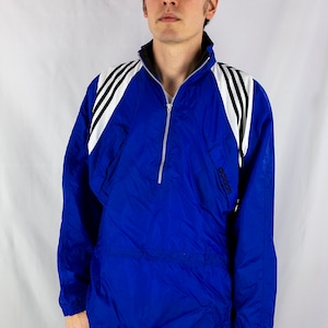 Vintage 90s Adidas Half-Zip Windbreaker Track Jacket Size M