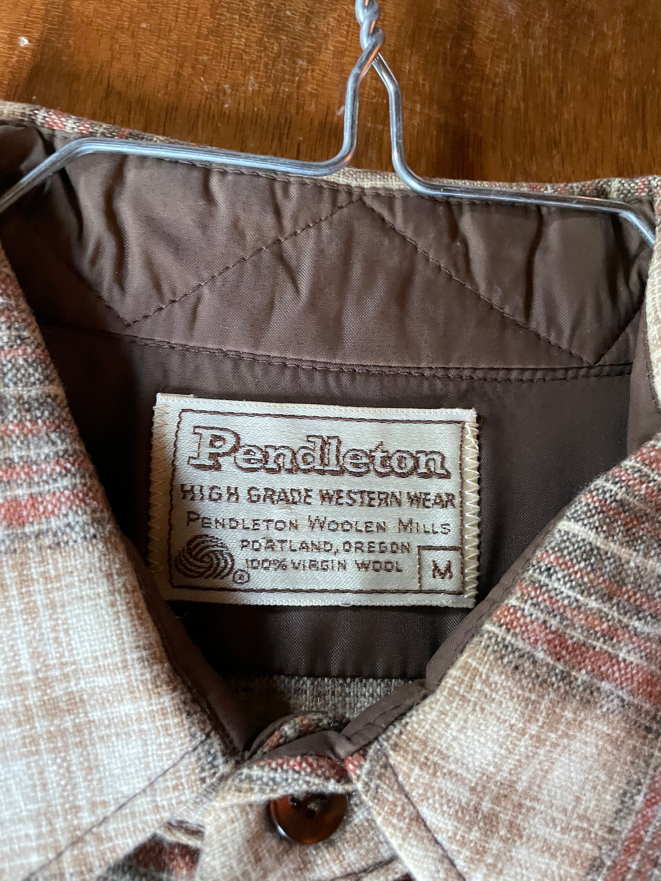 Vintage 80s Pendleton High Grade Western Wear Wool Shirt Plaid