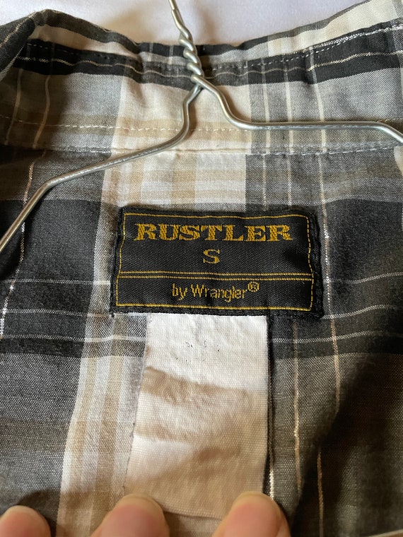 Vintage 90s Rustler Western Pearl Snap Plaid Silv… - image 4