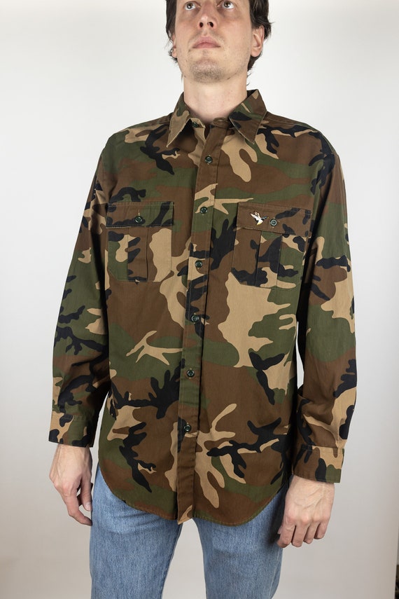 Vintage 90s Winchester Woodland BDU Camouflage Ca… - image 1