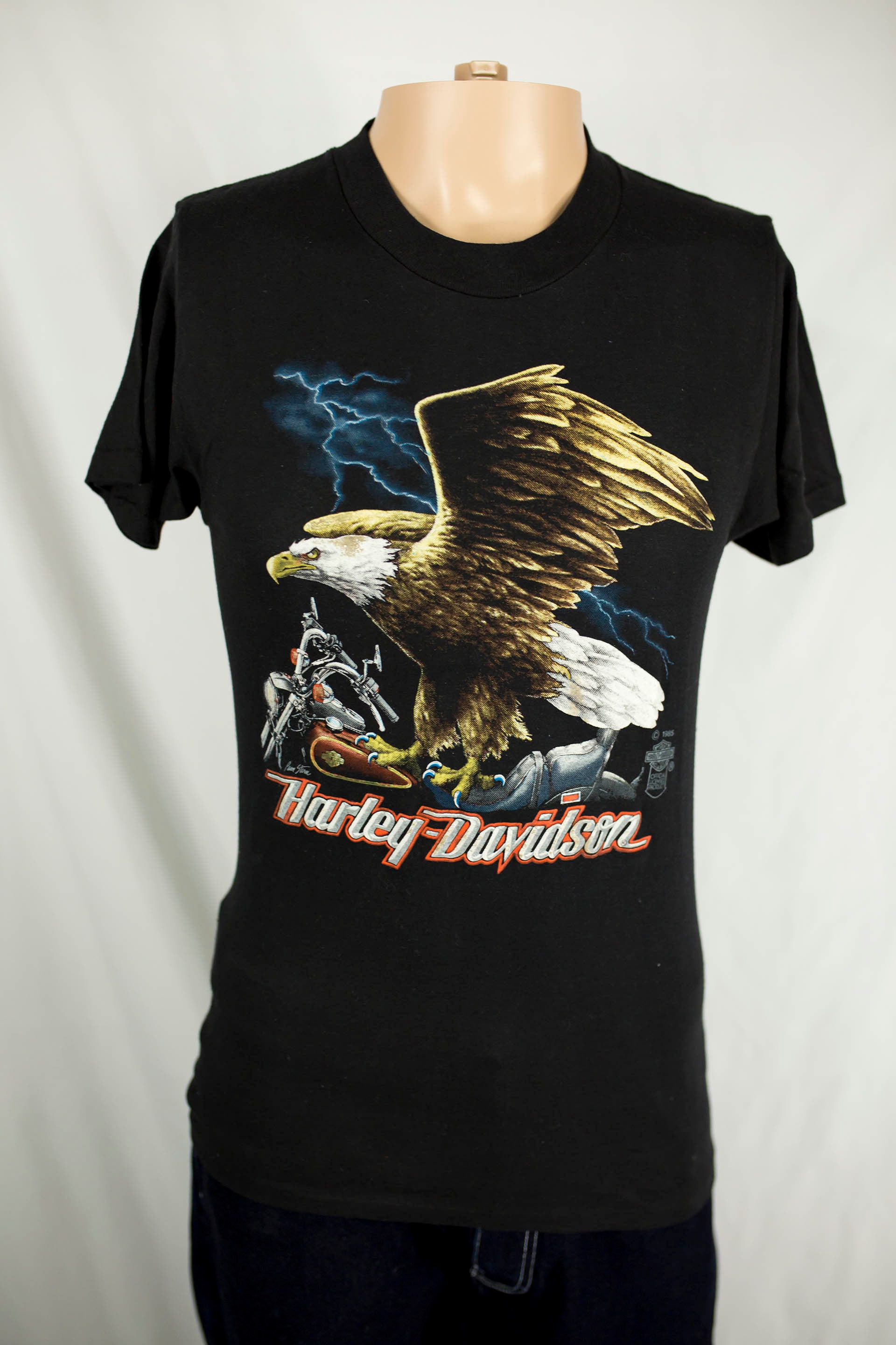 80s 3D EMBLEM EAGLE ビンテージTシャツ 80s Harley Davidson 3D Emblem Bald Eagle Muscle t-shirt