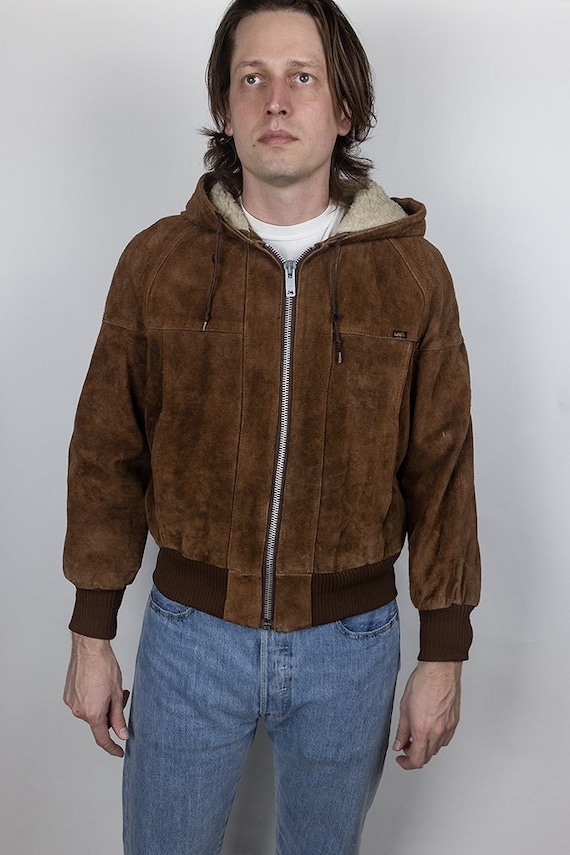 Rare Vintage Lee Roughout Suede Leather Sherpa Li… - image 1