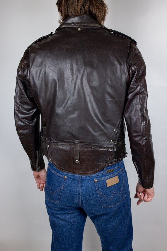Vintage 1 of 1 Custom Dark Chocolate Brown Schott Perfecto 125