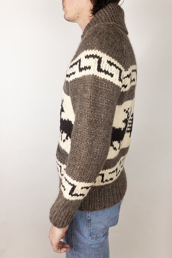 Vintage Kanata Hand Knit Deer Canadian Cowichan Full Zip Vintage Kanata Hand Knit Deer Canadian Cowichan Full Zip