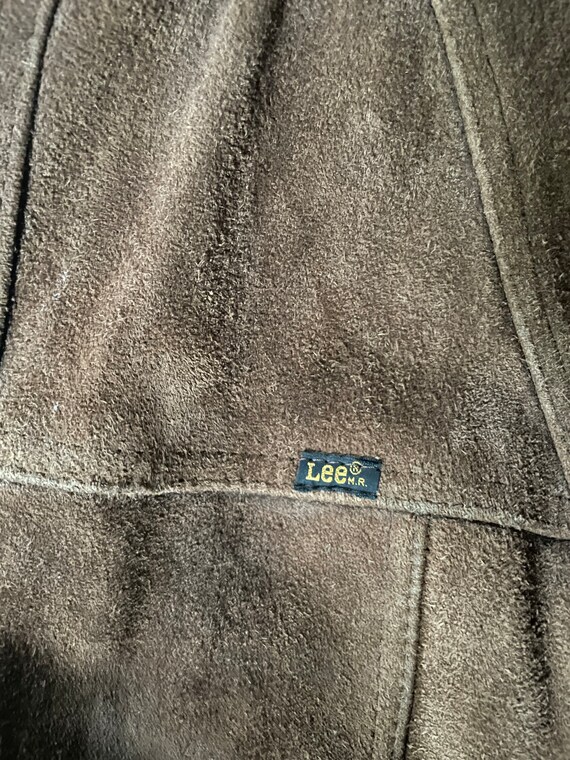 Rare Vintage Lee Roughout Suede Leather Sherpa Li… - image 5
