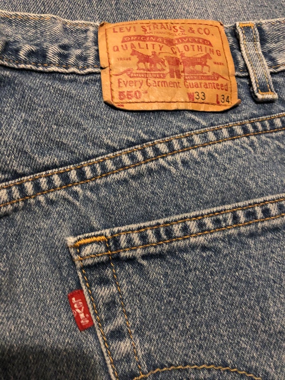 Vintage 90s Levi's 550 Red Tab Light Wash Relaxed… - image 4