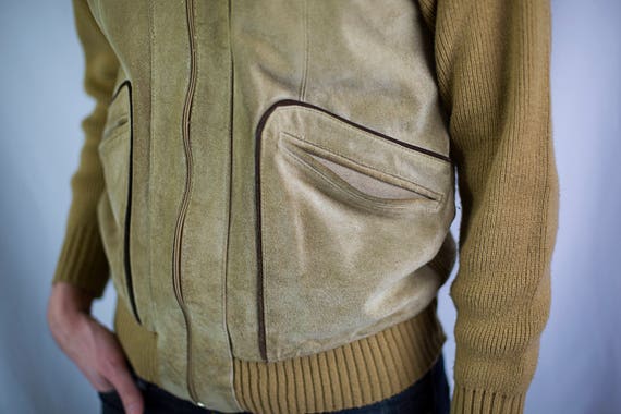 Vintage 70s Roughout Suede Sweater Jacket Size L - image 4