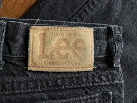 Vintage 90s Lee Black Jeans 33 x 30 Union Made in… - image 3