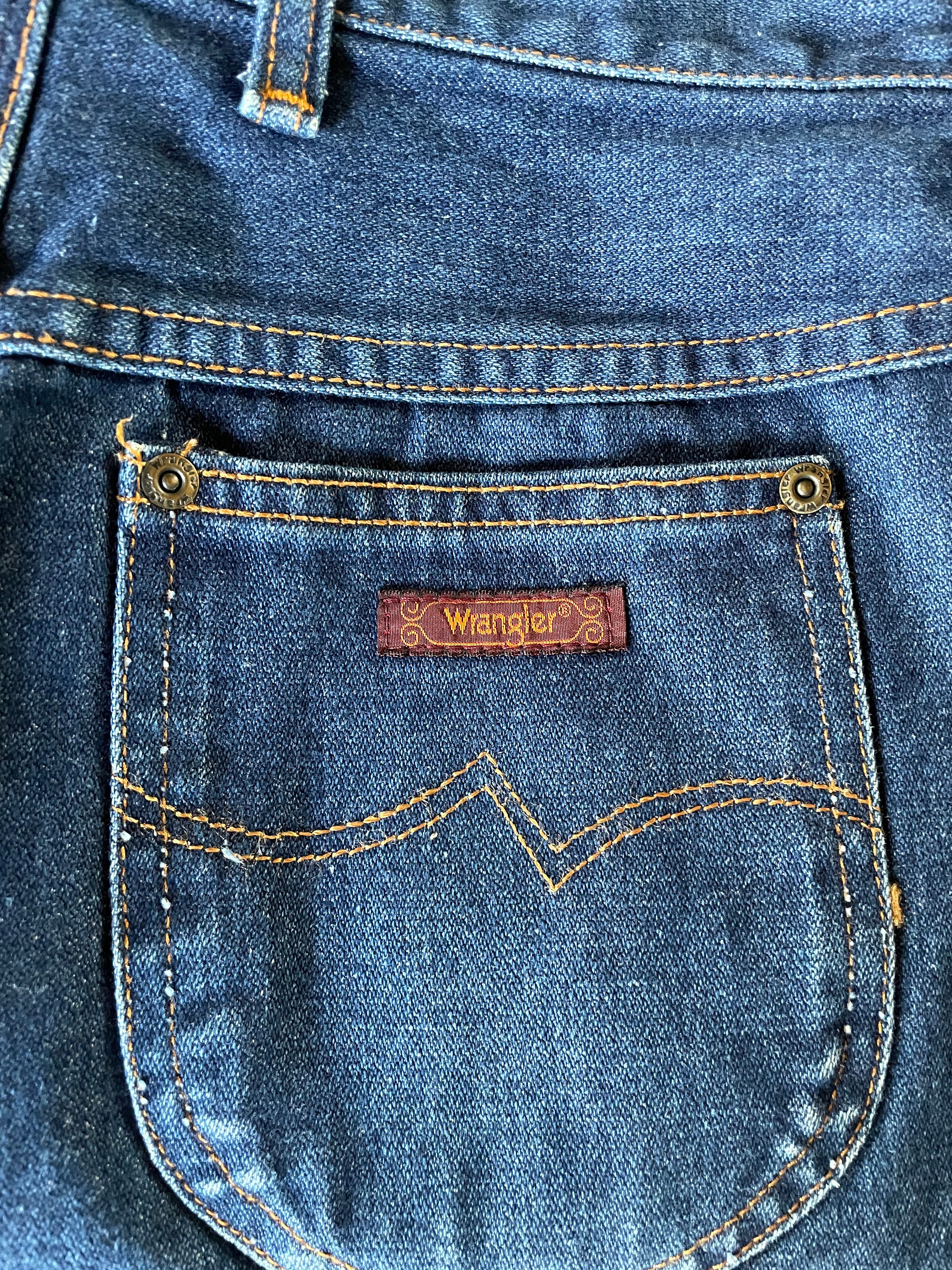 Vintage 70s Wrangler No Fault Jean Misses Full Fit MX695PW Dark