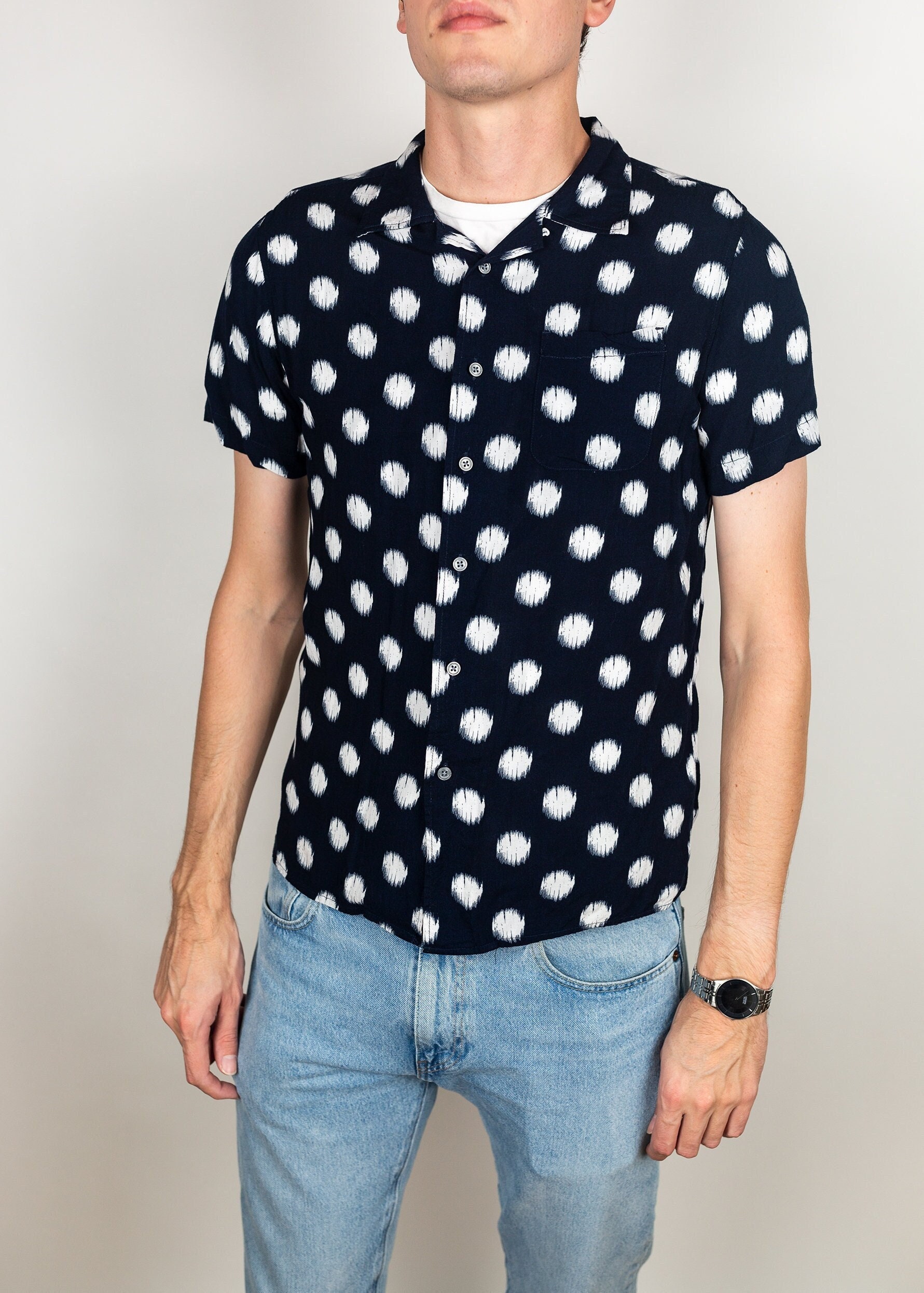 Jachs Polka Dot Print Tapered Slim Fit 