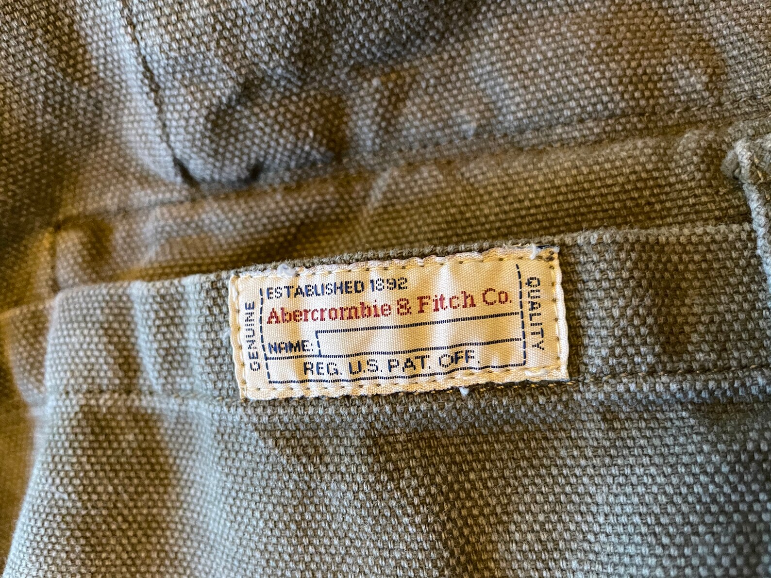 Vintage 90s Abercrombie & Fitch 1892 Olive Heavy Canvas - Etsy