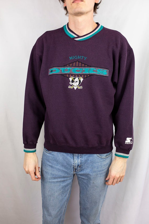 Anaheim Mighty Ducks 1990's Vintage NHL Crewneck Sweatshirt White / M