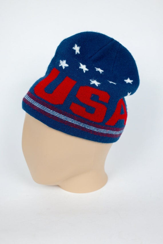 Vintage Olympics Team USA Beanie Ski Cap