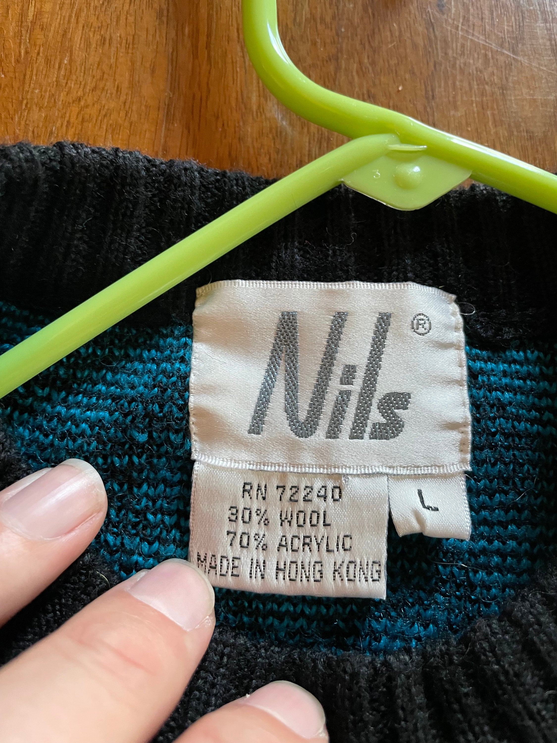 Buy Vintage 80s Nils Nordic Pattern Wool Blend Ski Sweater Size Large Teal  Black Online in India 
