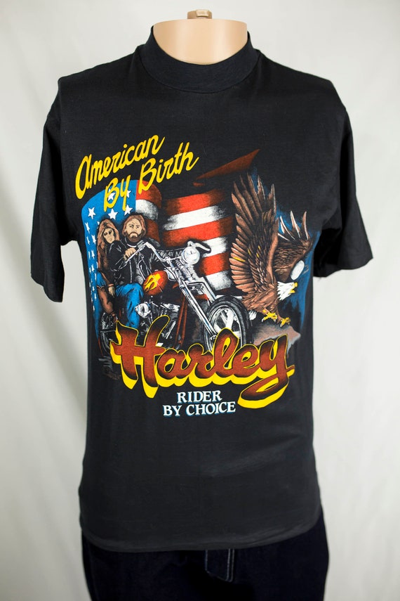 Vintage 80s Harley Davidson American By Birth Harl