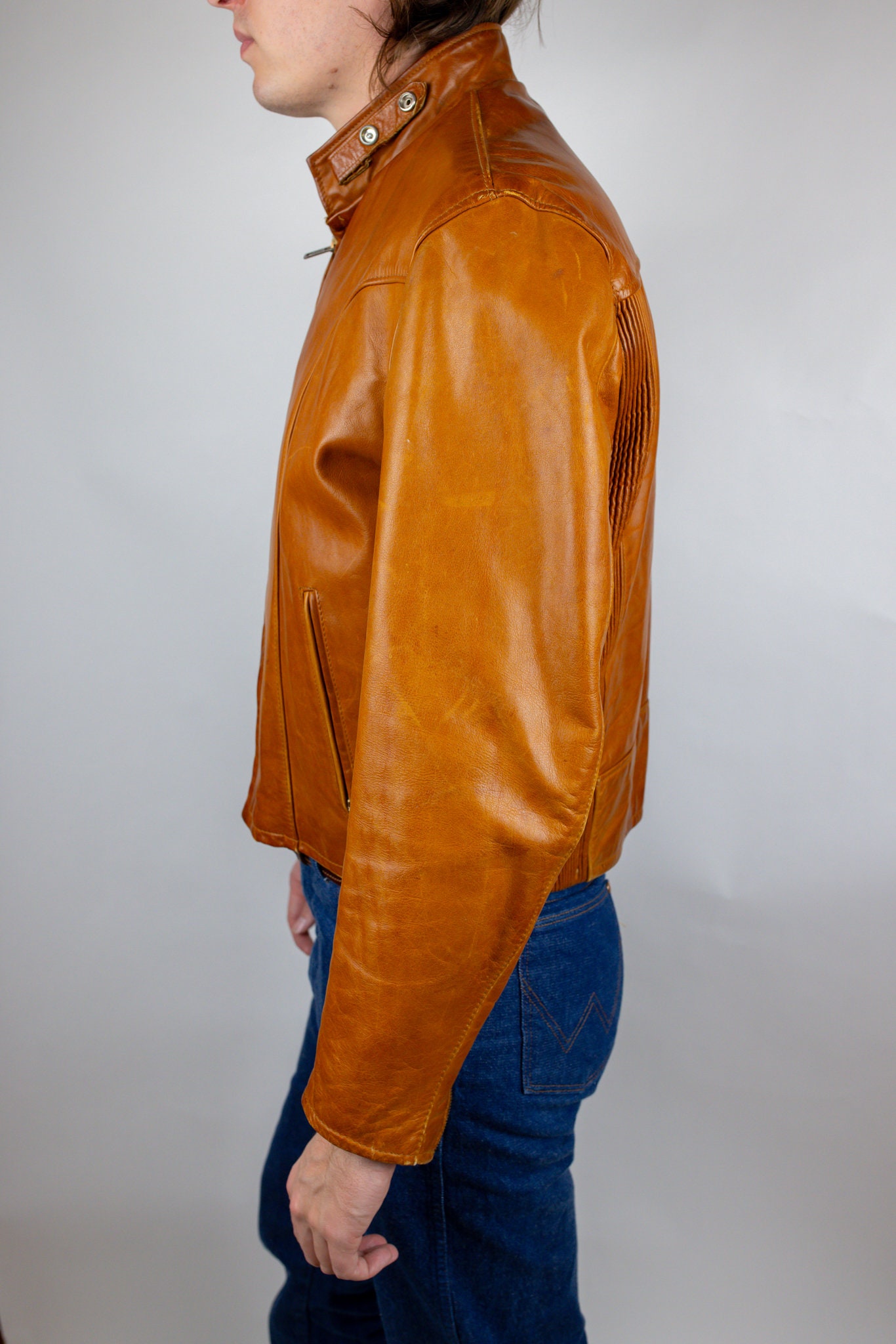 Vintage Schott 157 Leather Cafe Racer Motorcycle Jacket
