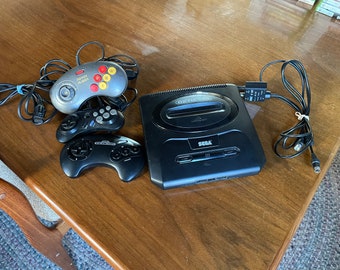 Vintage Sega Genesis Console Model 2 MK-1631 with Three Controllers