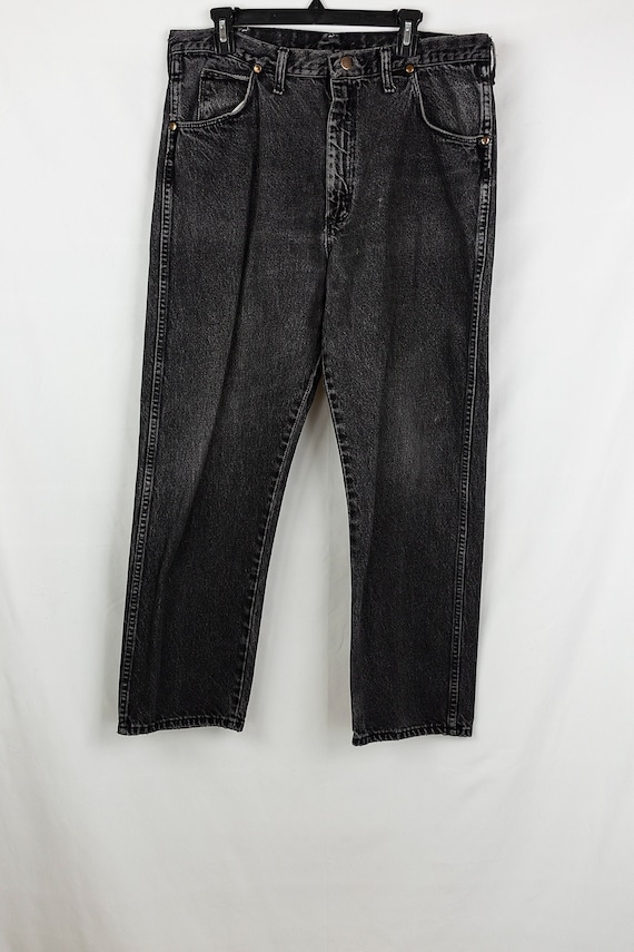Vintage 80s Wrangler Black Jeans 38 x 30 Made in … - image 1