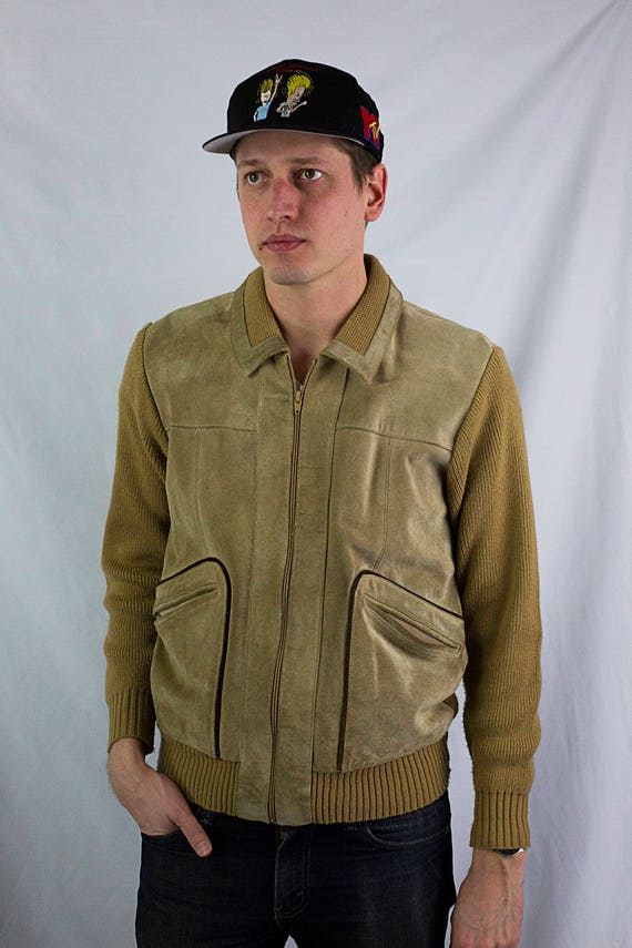 Vintage 70s Roughout Suede Sweater Jacket Size L - image 1