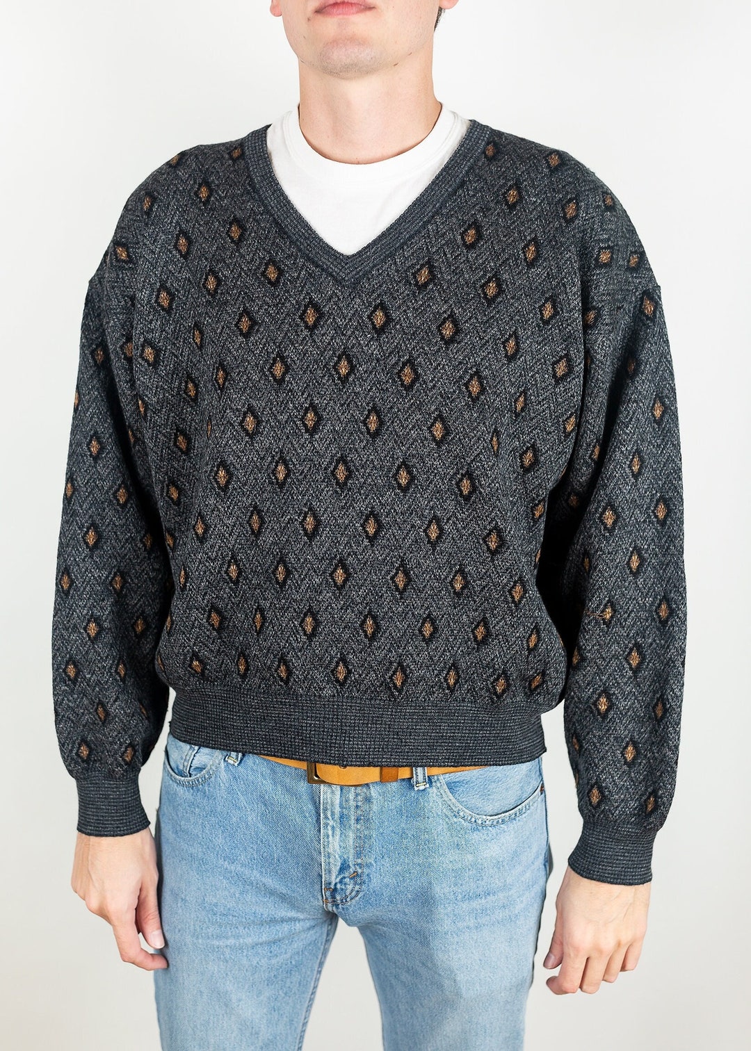 Vintage 80s Tricots St. Raphael Nordstrom Diamond Pattern