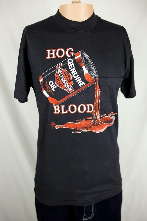 Vintage 80s Harley Davidson Hog Blood One Pocket Flagstaff Arizona