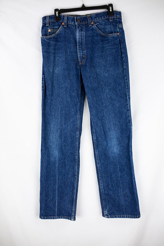 Vintage 80s Levi's 517 Orange Tab Red Batwing Dark Wash Vintage 80s Levi's 517 Orange Tab Red Batwing Dark Wash