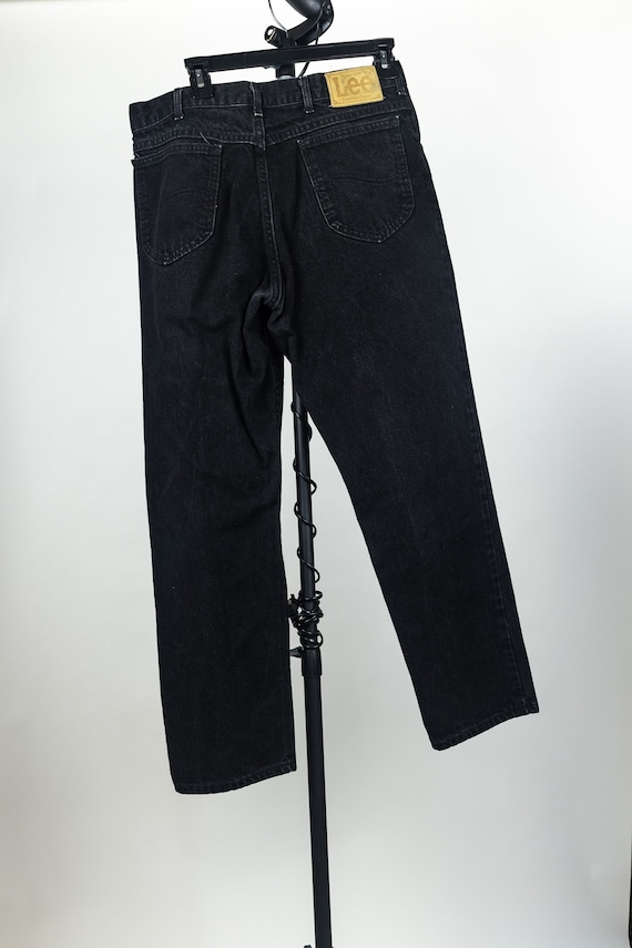 Vintage 90s Lee Black Jeans 33 x 30 Union Made in… - image 1