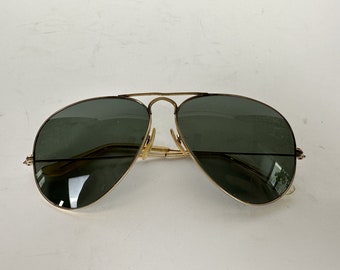 Vintage Bausch & Lomb Ray Ban 1/10 12k GF Gold Filled Aviator Sunglasses