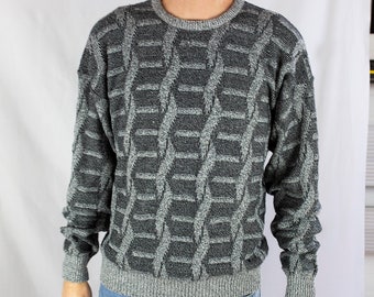 Vintage 80s Kenny Rogers Geometric Knit Pattern Sweater Size XL
