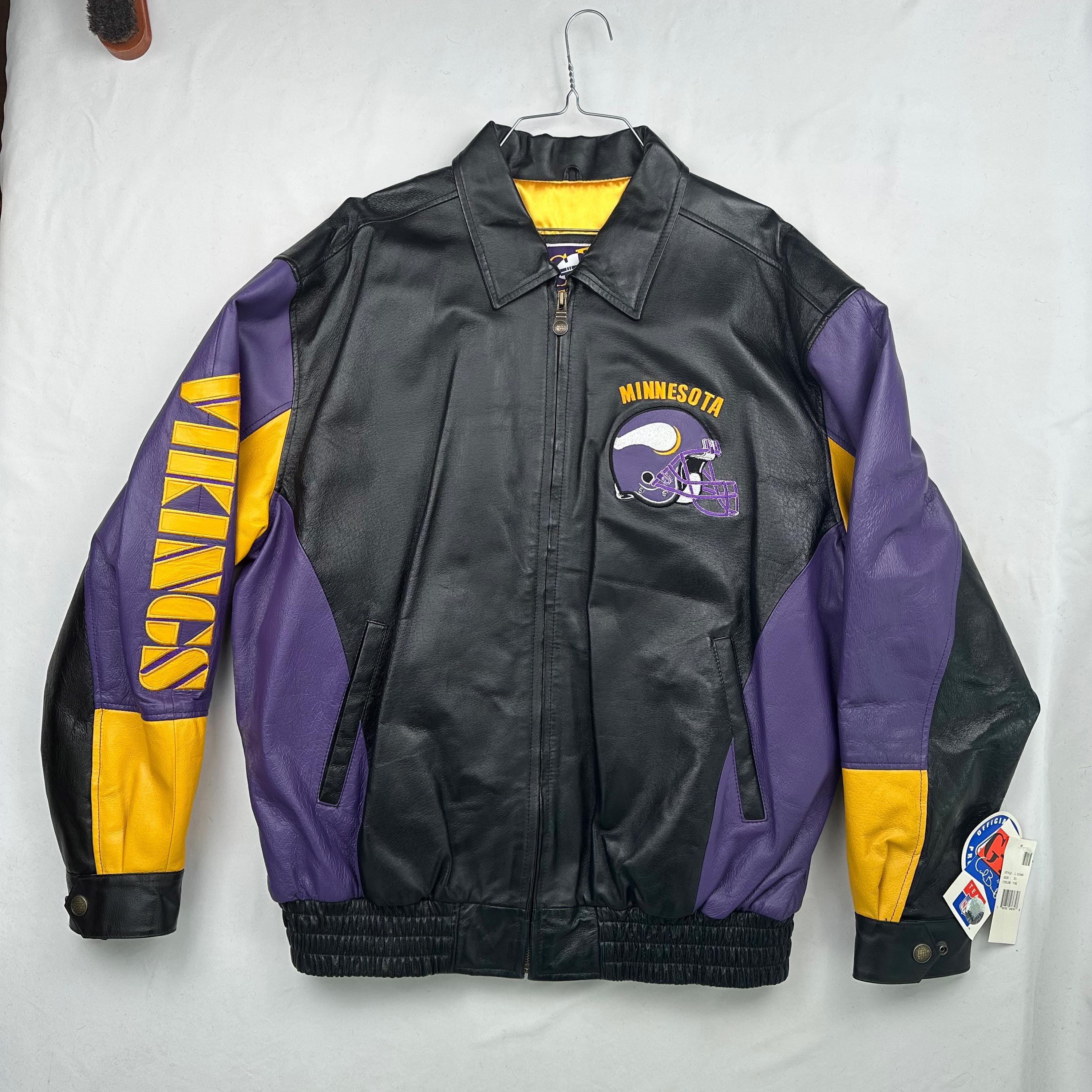 Minnesota Vikings Leather Jacket - Etsy
