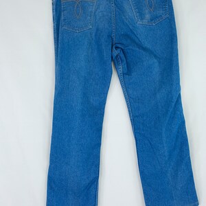 Vintage 70s Levi's 43415-4514 Brown Tab Straight Fit Medium Wash Soft Polyester Blend Jeans 36 x 32 Made in USA Levis image 2