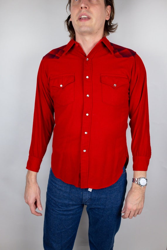 Vintage 80s Pendleton High Grade Western Wear Red… - image 1