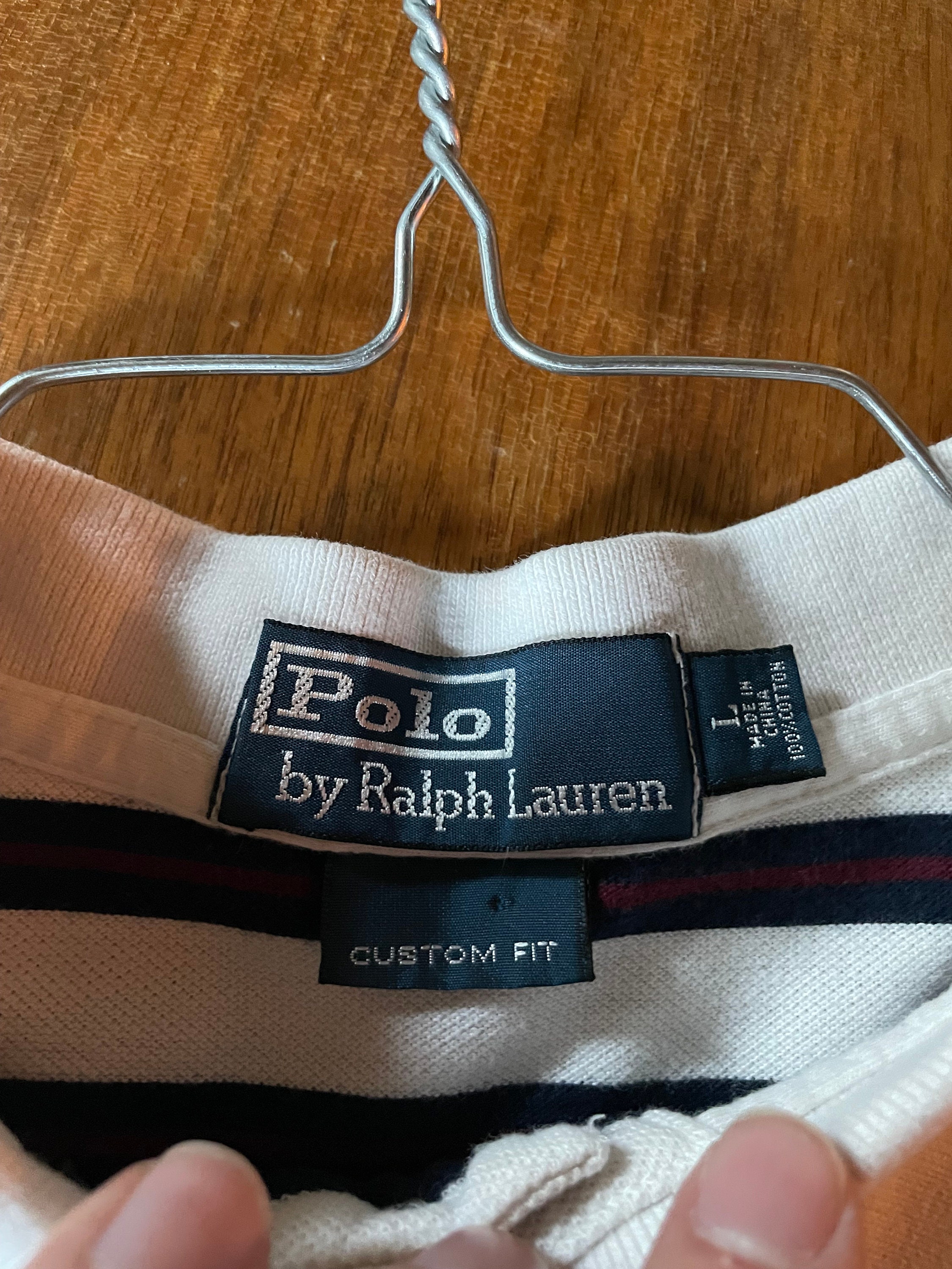 90s Polo Ralph Lauren USA製 Boarder Polo Vintage 90's Ralph Lauren Men Multi-color Bold BRIGHT Stripe