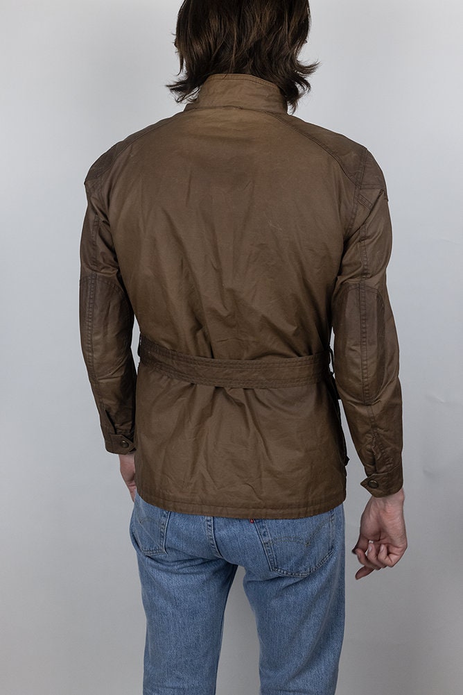 Vintage Belstaff Roadmaster 1981 Waxed Cotton Taupe Brown