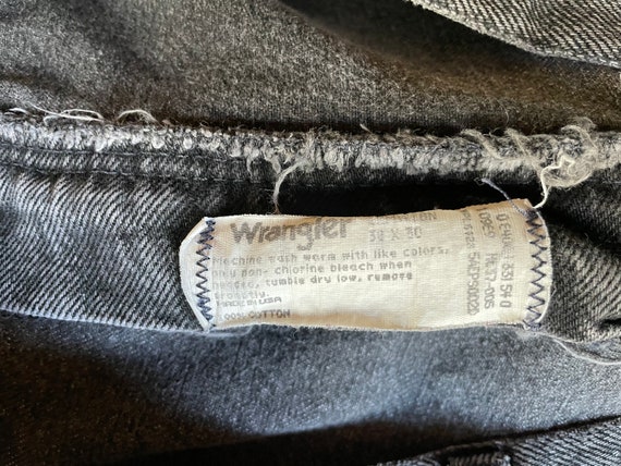 Vintage 80s Wrangler Black Jeans 38 x 30 Made in … - image 4
