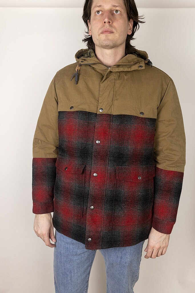 Vintage Y2K Woolrich Down Puffer Wool Blend Ombre Shadow Vintage Y2K Woolrich Down Puffer Wool Blend Ombre Shadow