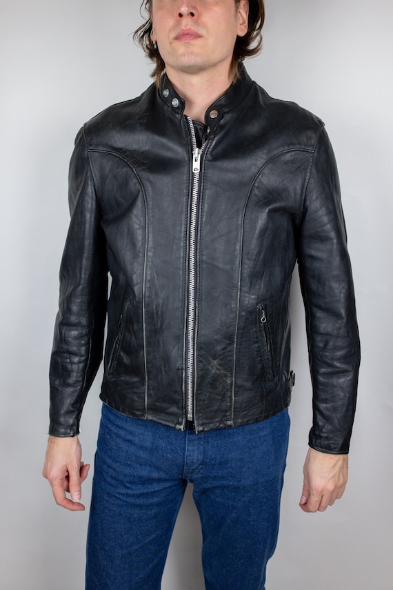 Vintage Schott 156 Leather Cafe Racer Motorcycle Jacket Vintage Schott 156 Leather Cafe Racer Motorcycle Jacket