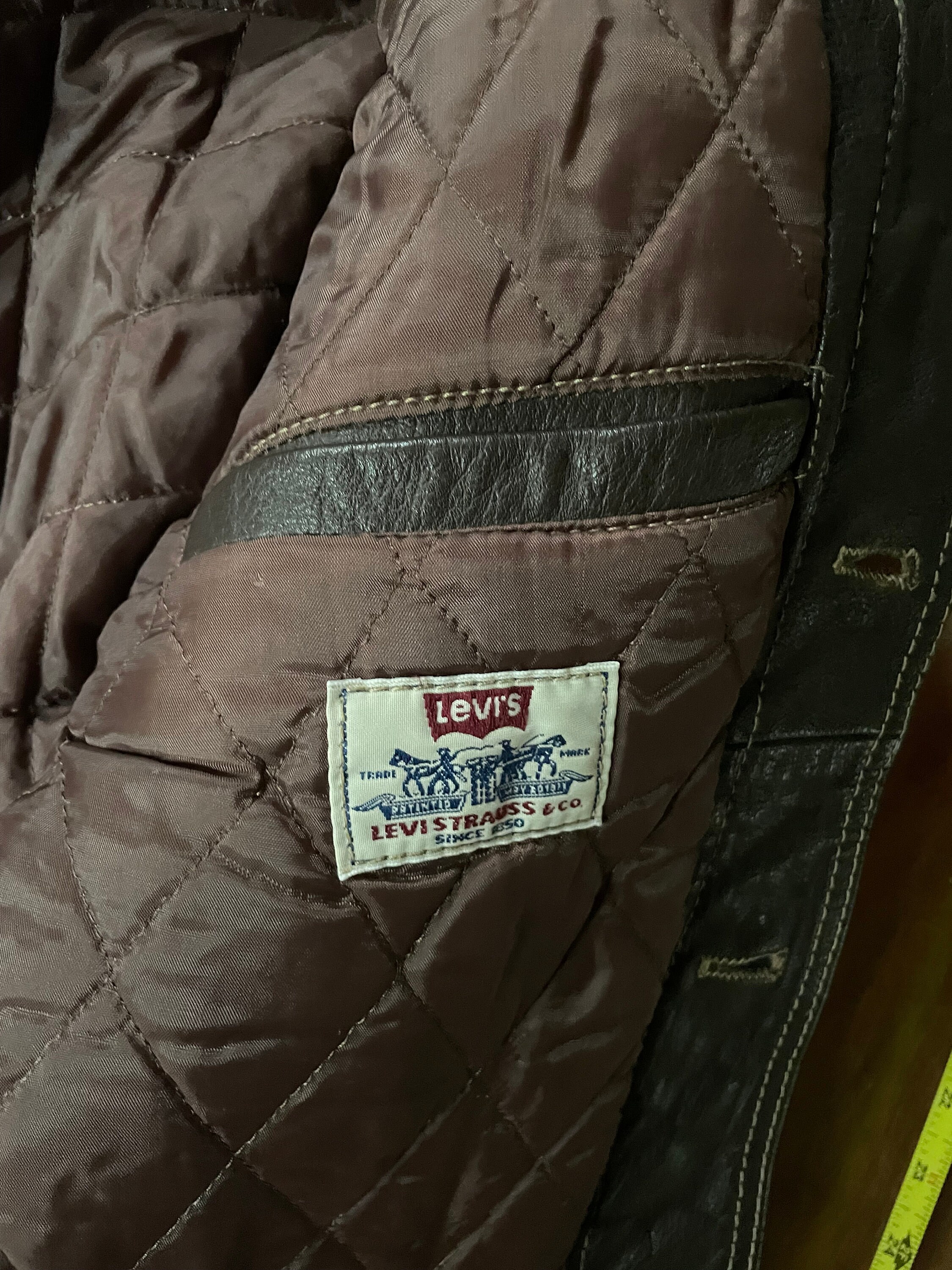 Vintage 80s Levi's White Tab Brown Leather Type 3 Trucker