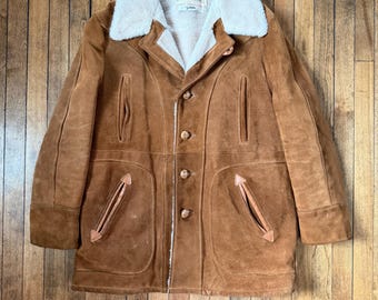 RARE Vintage 80s Lee 101 Storm Rider Brown Leather Trucker Jacket
