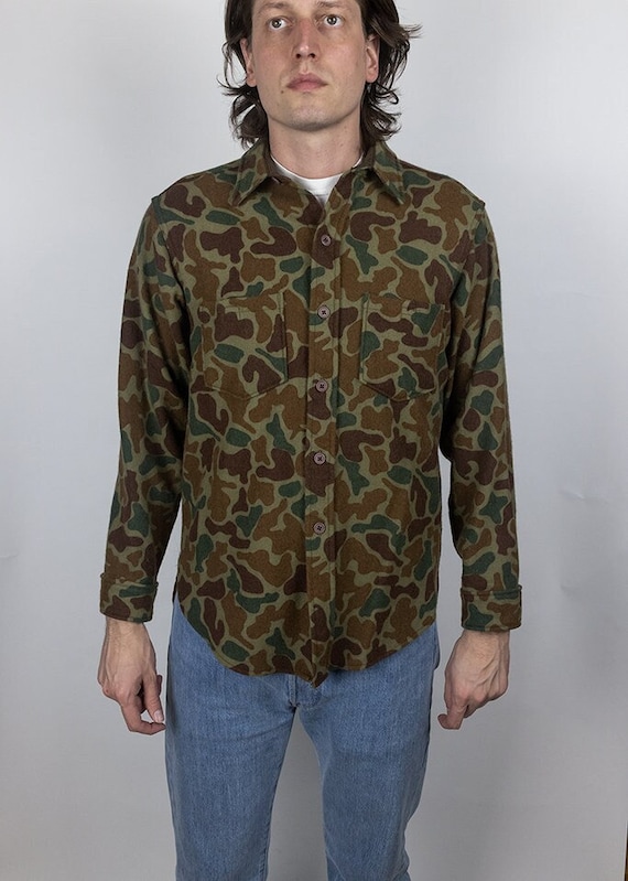 80'S Woolrich FLAME CAMO PATTRERN WOOL WIDE PANTS（ウール