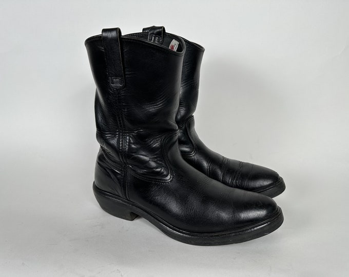 Vintage Red Wing 297 Pecos Round Soft Toe Cowboy Wellington Roper ...
