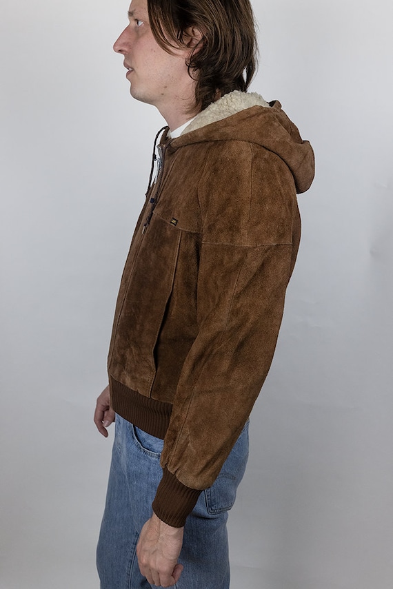 Rare Vintage Lee Roughout Suede Leather Sherpa Li… - image 2