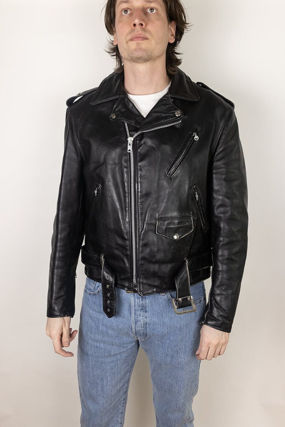 SCHOTT Perfecto Leather Biker Jacket for Men